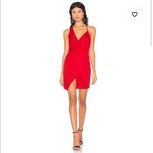 By the way asymmetrical red dress from Revolve